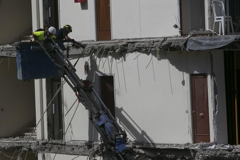 Segundo día de trabajos en el derrumbe