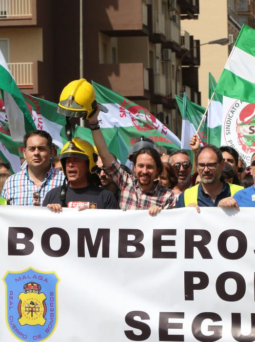 Manifestación de los bomberos de Málaga