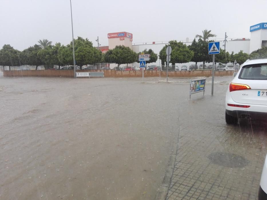 Las fuertes lluvias provocan problemas de circulación en Mallorca