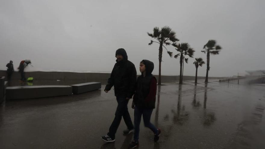 Temporal de lluvia y viento en Valencia