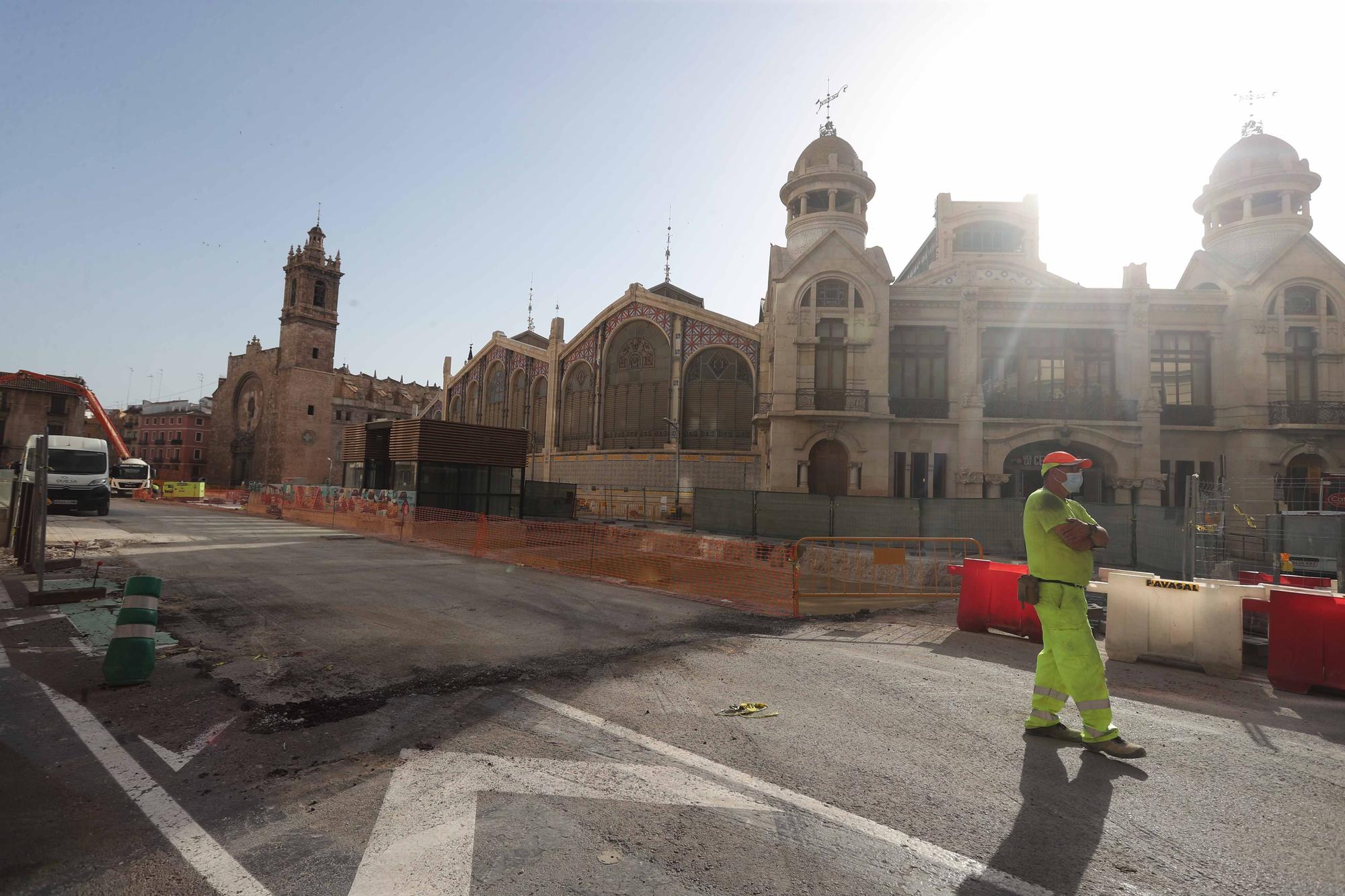 Avanzan las obras en el entorno del Mercado Central