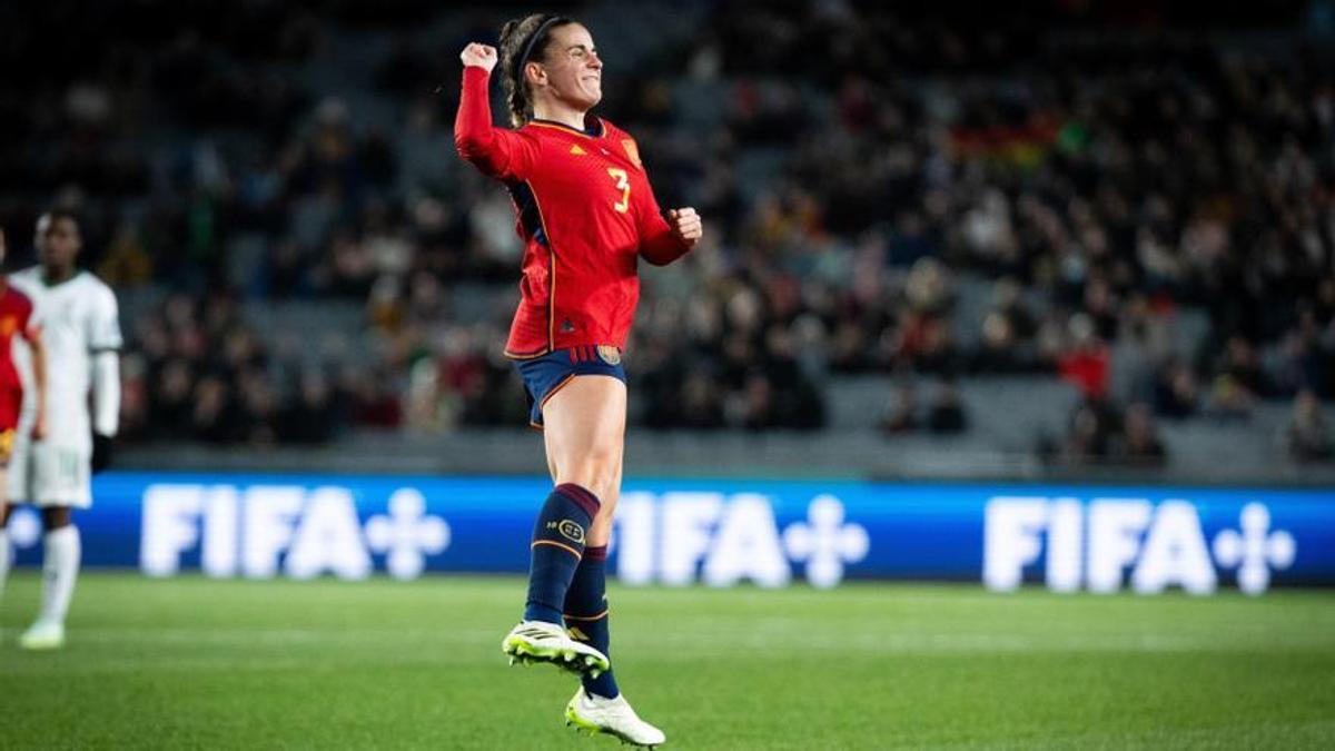 Tere Abelleira celebra su golazo contra Zambia.