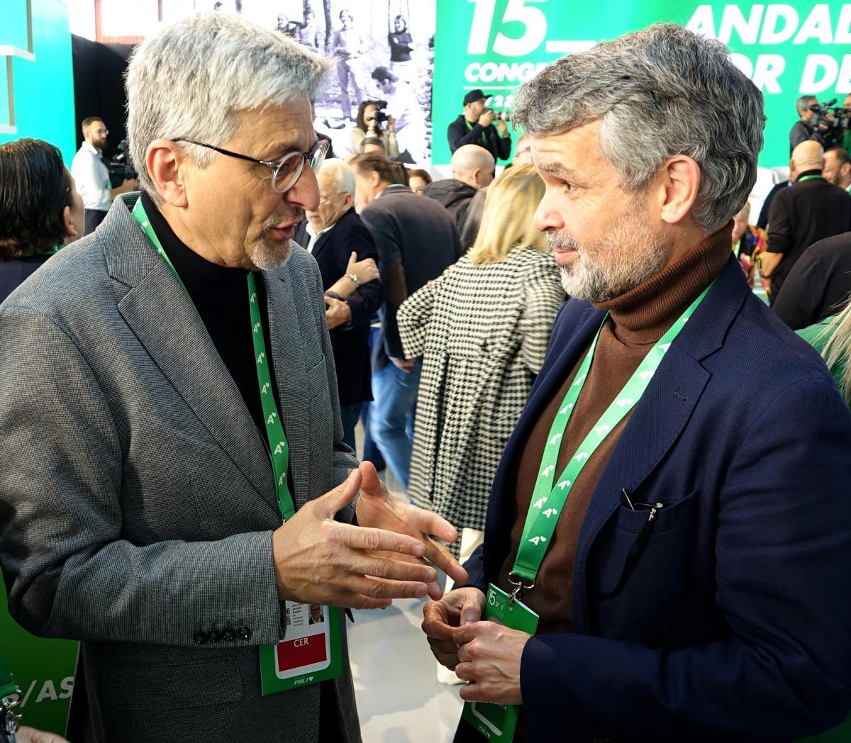 Josele Aguilar y Pepe Bernal, en el Congreso Regional del PSOE.