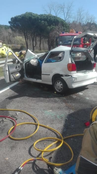 Accident a la C-63 entre Vidreres i Lloret