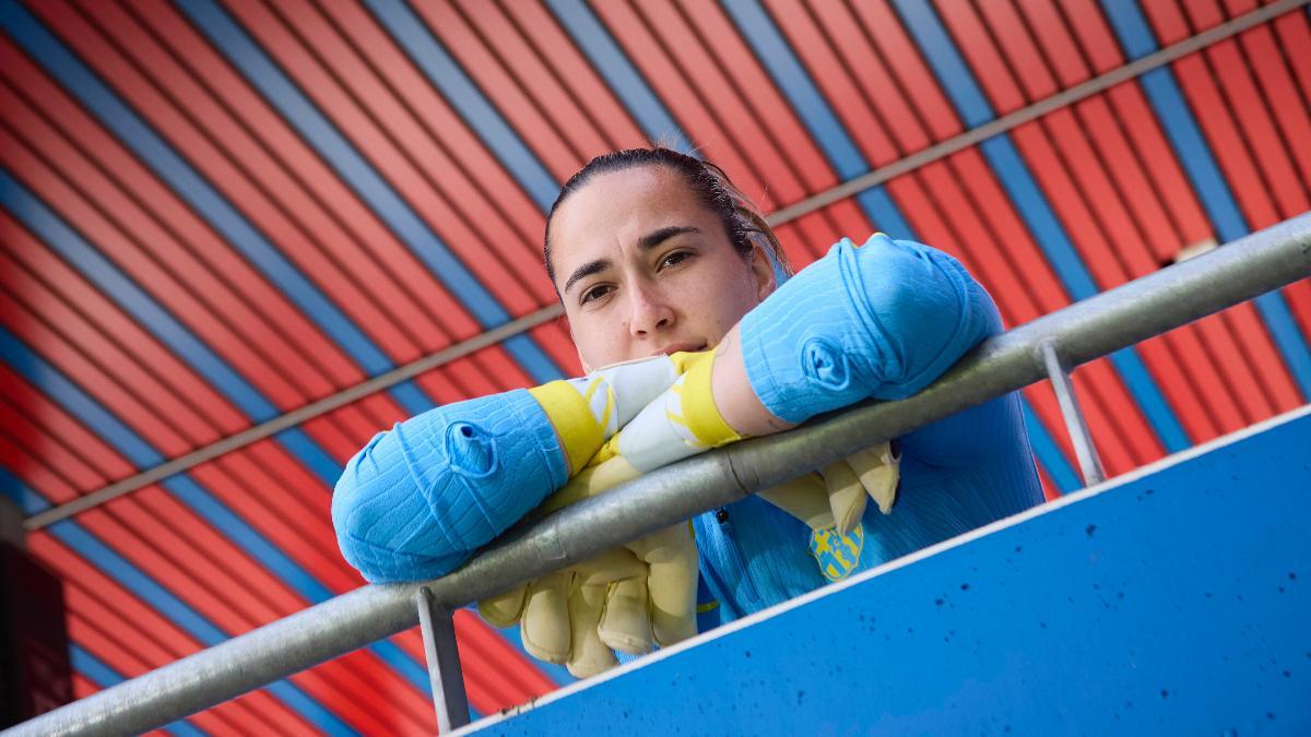 Entrevista a Cata Coll portera del FC Barcelona previa al partido de vuelta de semifinales de WCLChampions League 2026 contra el Bayern de Munich en el Spotify Camp Nou Foto: Dani Barbeito Estadi Johan Cruyff