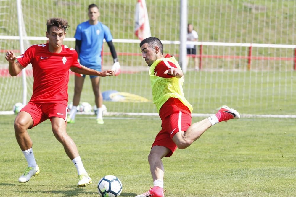 Entrenamiento del Sporting, lunes