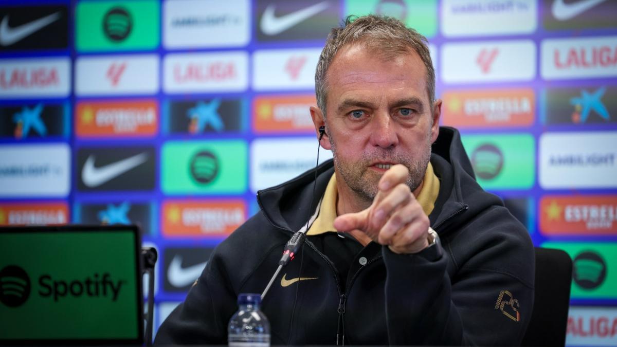 Hansi Flick, en rueda de prensa