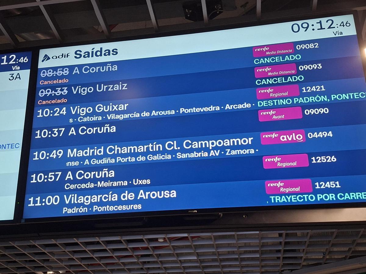 Trenes cancelados en la Intermodal de Santiago