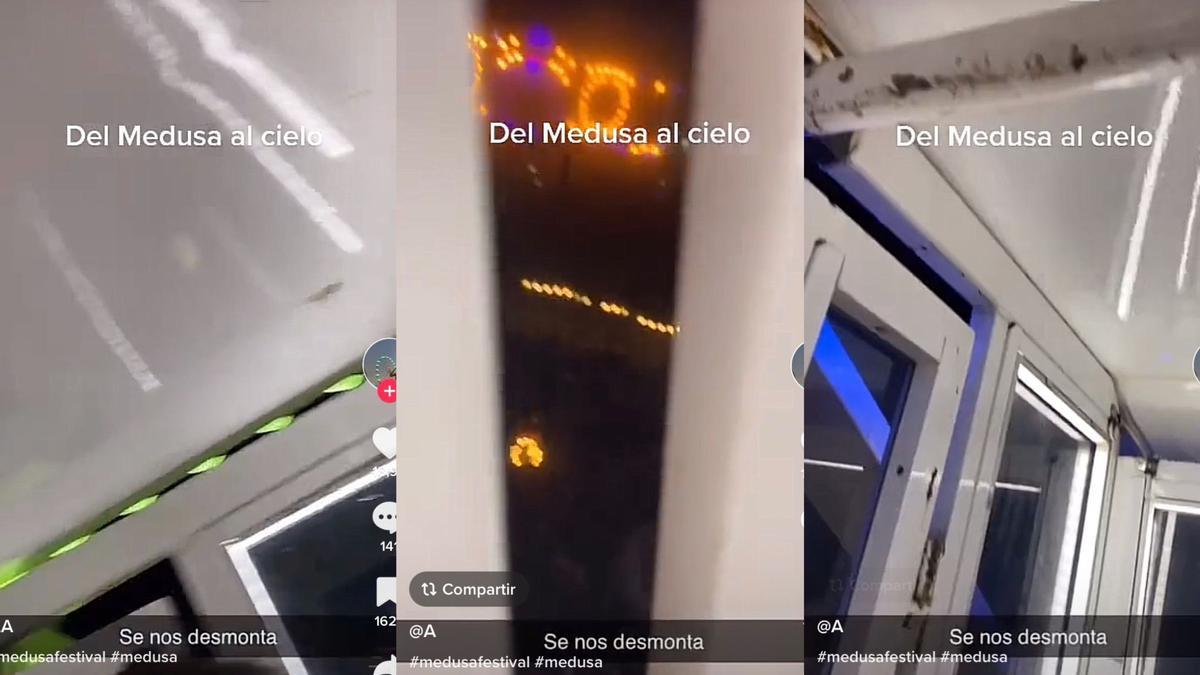 Las imágenes de unos jóvenes desde dentro de la noria cuando ocurrió la desgracia del Medusa Festival.