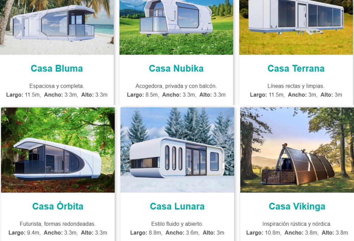 Algunos de los modelos disponibles.