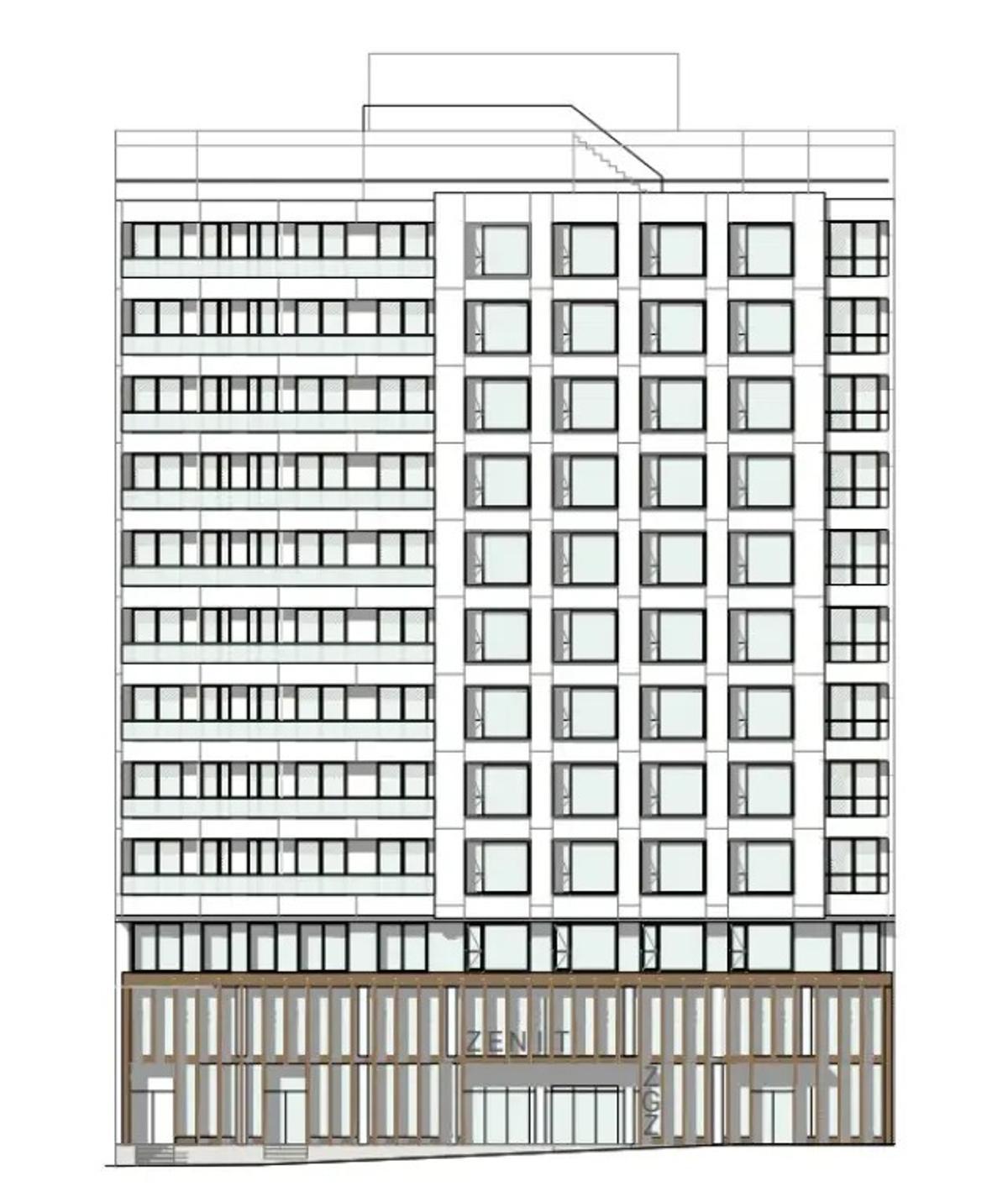 Recreación de la nueva fachada del hotel Zenit Don Yo de Zaragoza.