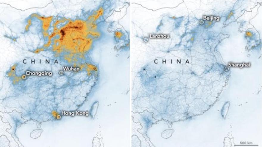 La contaminación desciende en China por el impacto del coronavirus