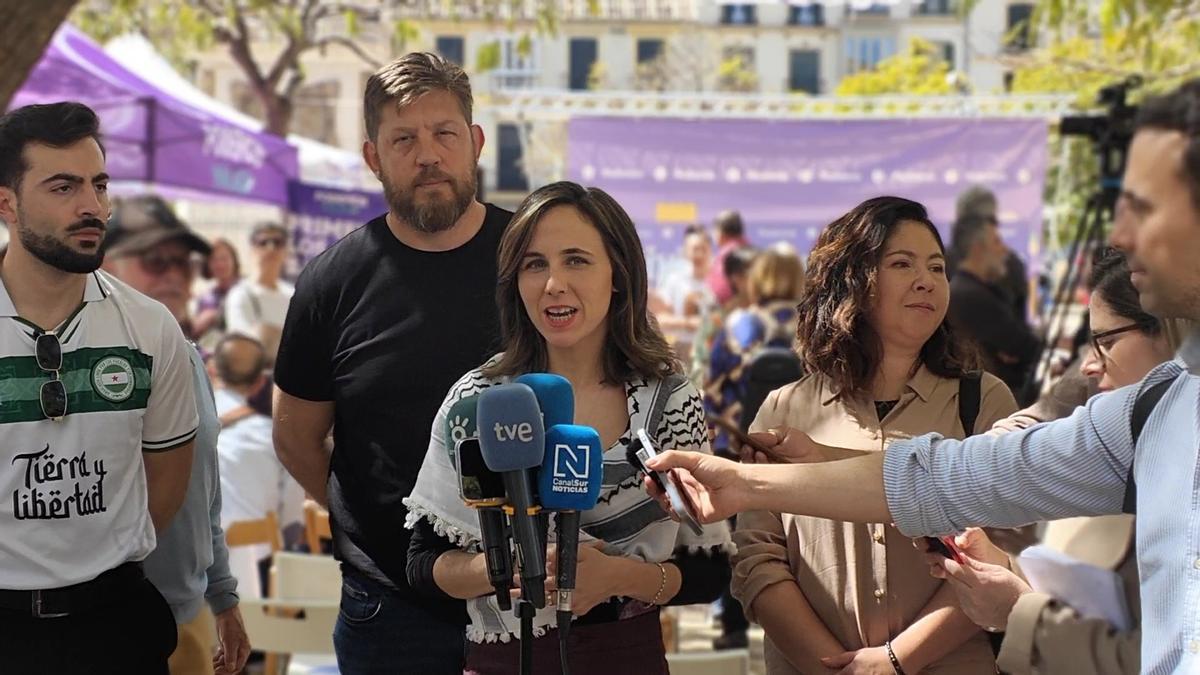 Ione Belarra, durante su reciente visita a Málaga.