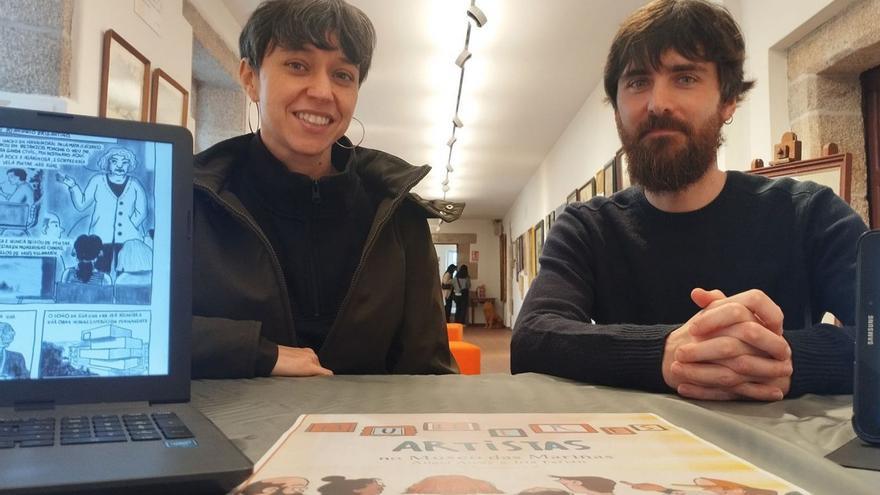 Iria Fafián y Ángel Arcay, este lunes en la presentación del cómic. |  LOC