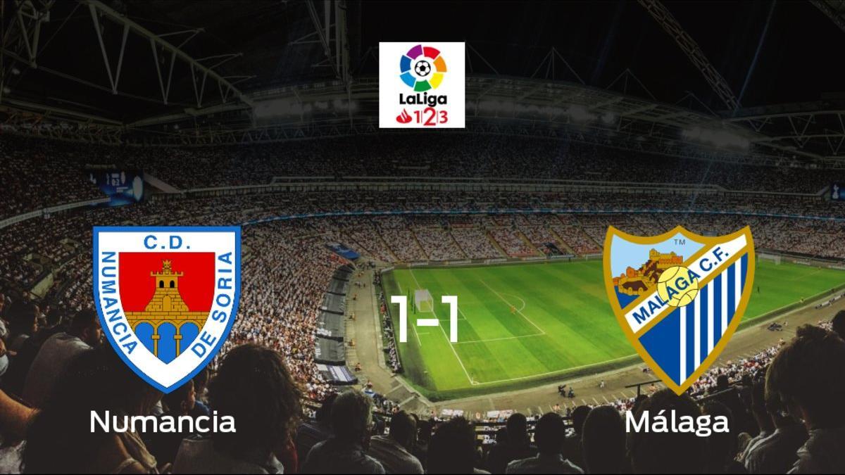 El Numancia se enfrentó al Málaga y ha empatado por 1-1