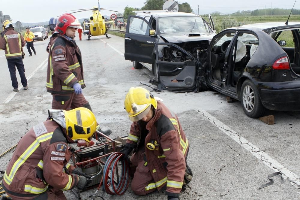 Accident frontal a Sils