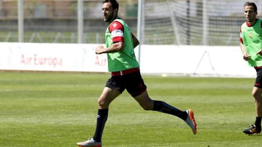 Aveldaño, durante el entrenamiento del jueves en Son Bibiloni.