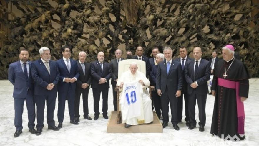 Visita del CD Tenerife al Papa