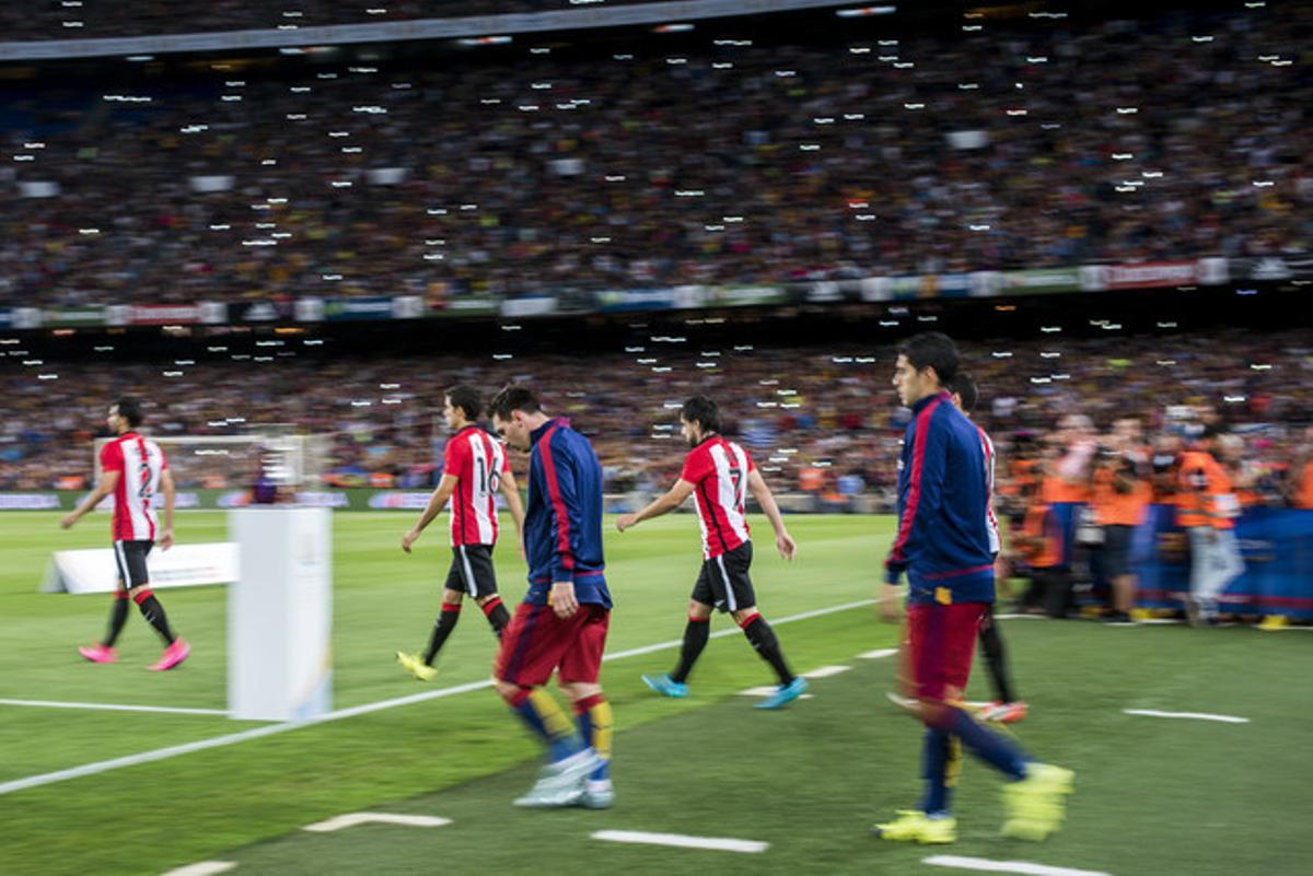 El Camp Nou, abans d’iniciar-se el partit de tornada de la Supercopa. El Camp Nou, abans d’iniciar-se el partit de tornada de la Supercopa.