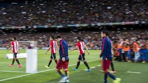 El Camp Nou, abans d’iniciar-se el partit de tornada de la Supercopa.
