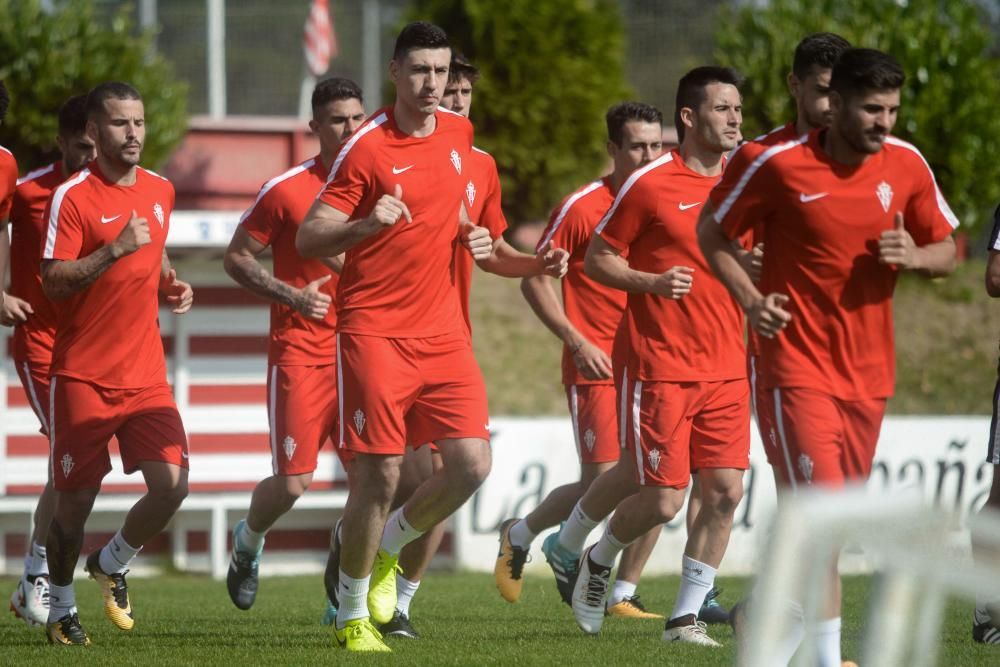 Entrenamiento del Sporting, miércoles