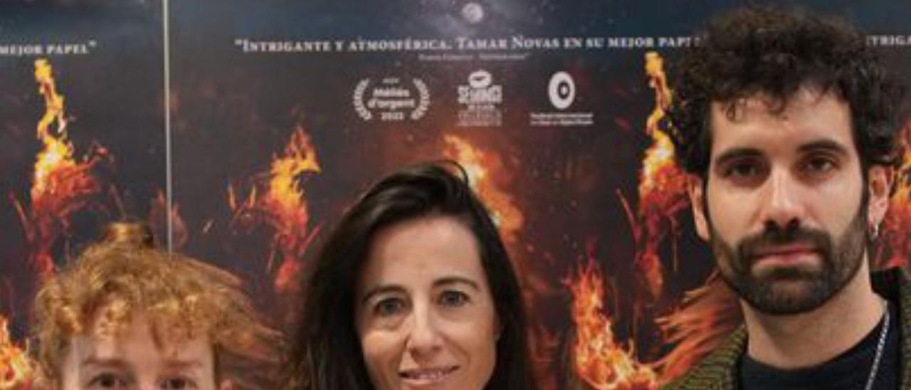 María Vázquez, Ángeles Huerta y Tamar Novas, ayer. | Efe