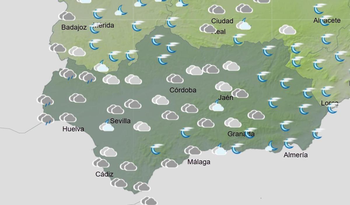 Mapa deAemet del viernes a laas 23.00 horas.