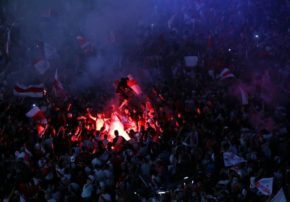 La afición de River celebra su victoria