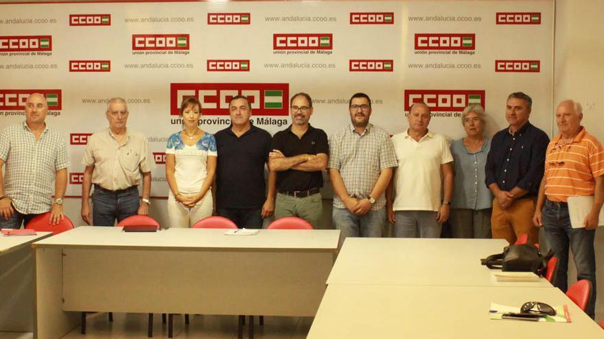 Los asistentes a la reunión, ayer en la sede de CCOO.