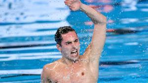 Dennis González, durante el Campeonato del Mundo de natación de 2024.