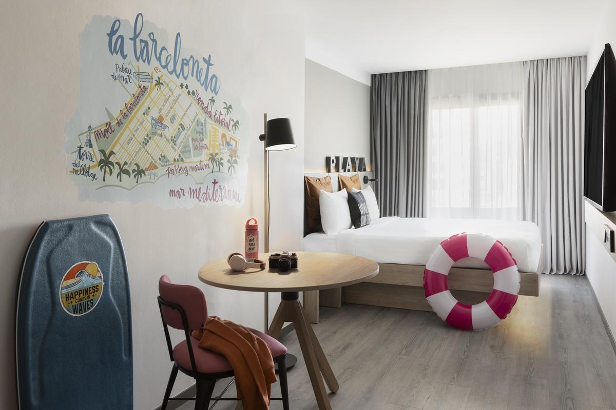 Habitación de un hotel de la Barceloneta, en una imagen de archivo