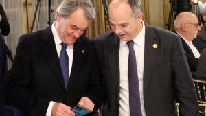 El expresident Artus Mas con el secretario general de Junts, Jordi Turull