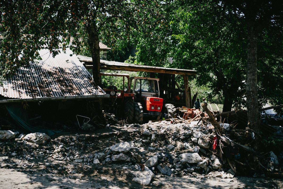 Otra imagen de los daños en la aldea