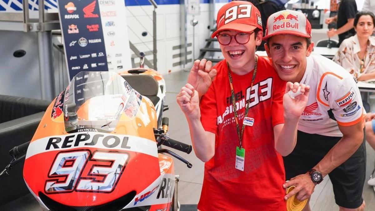 José Luis Cazalla 'Super Celu' y Marc Márquez, uno de sus grandes amigos, volvieron a verse hoy en Jerez.