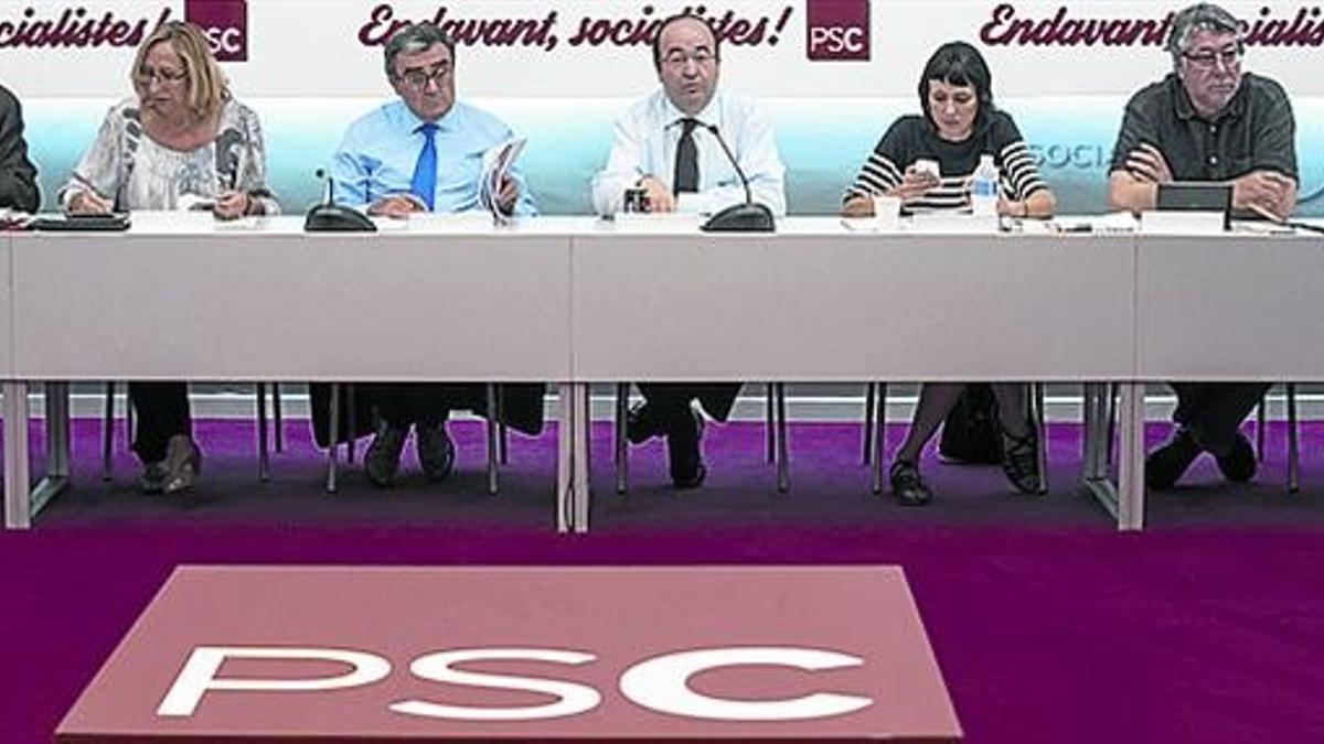 Reunión de la ejecutiva del PSC, el pasado mes de julio.