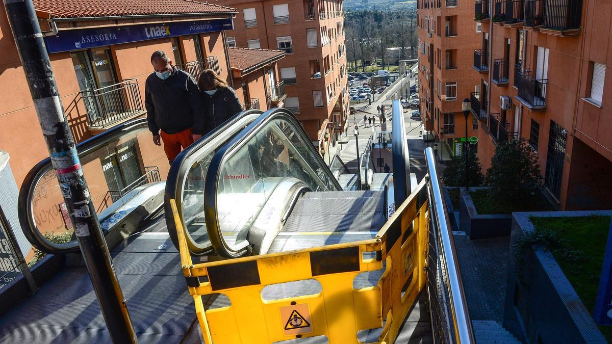 Tramos de escaleras inutilizado este viernes.