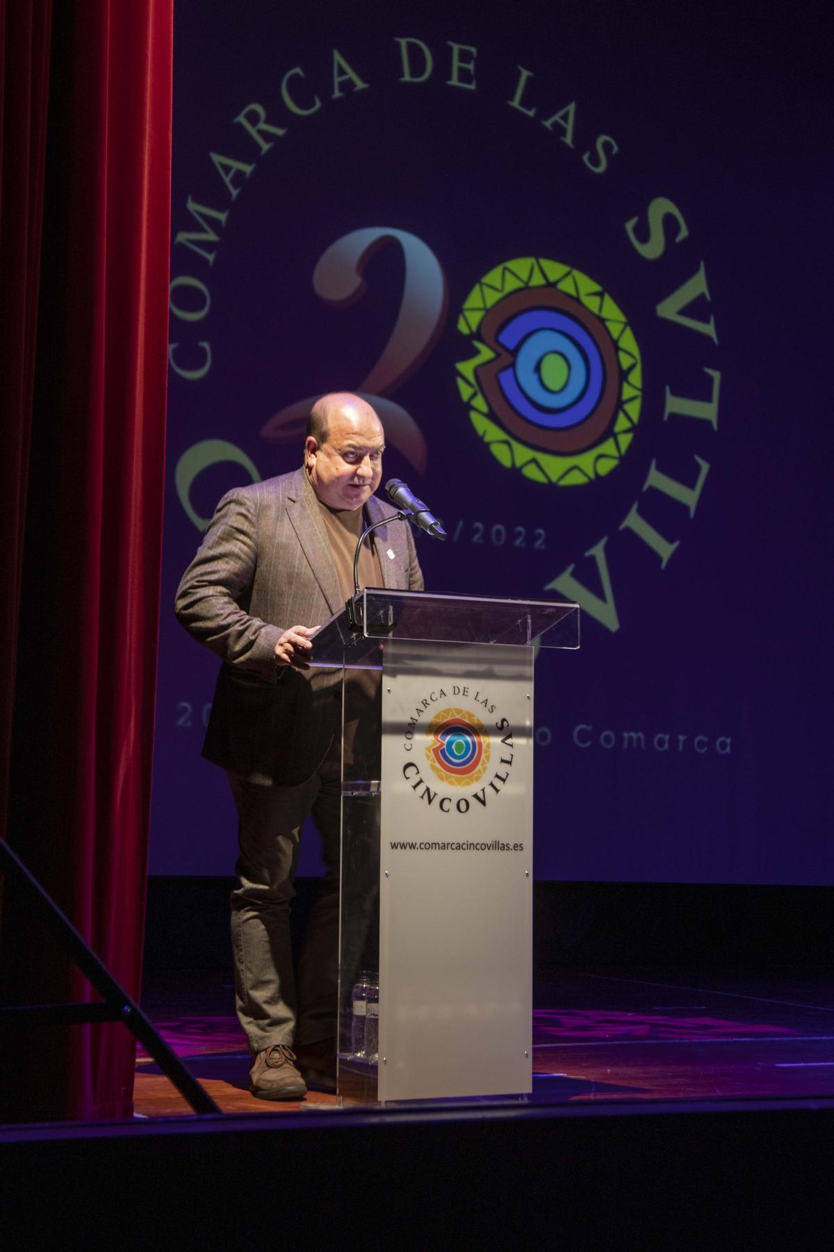 El presidente comarcal, Santo Navarro, durante su intervención.