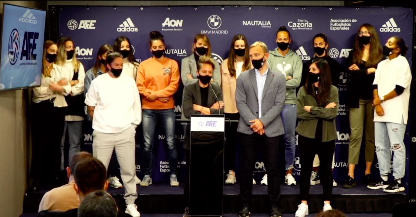 Rueda de prensa de las jugadoras de Primera en la sede de AFE.