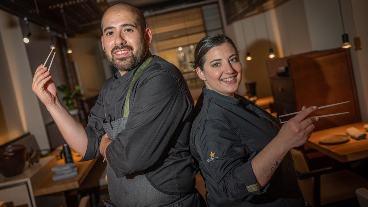 Jaume Marambio y Victoria Maccarone, en el restaurante Alapar.