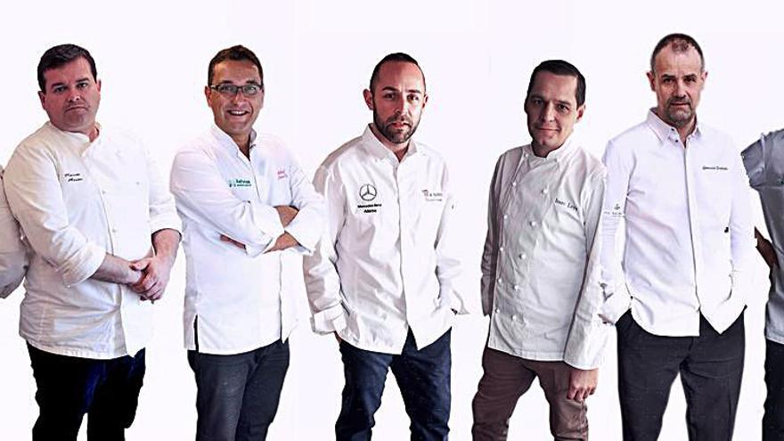 Los chefs que participan en la iniciativa de “Los grandes platos Michelin”. LNE