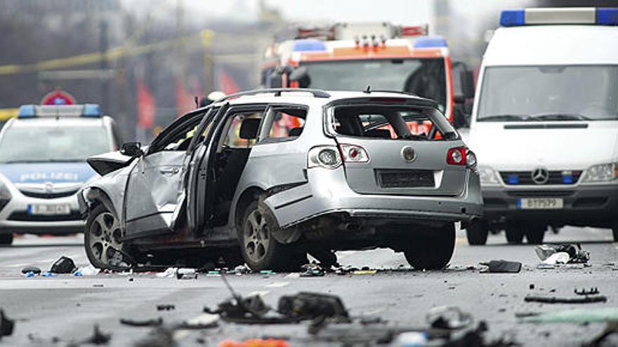 El coche que ha explotado en Berlín.