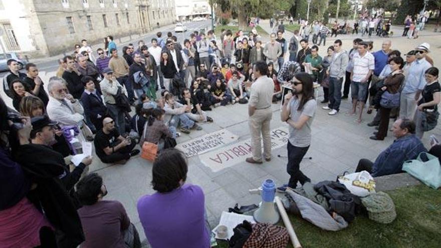 Imagen de una de las protestas de los afectados por las preferentes en Galicia