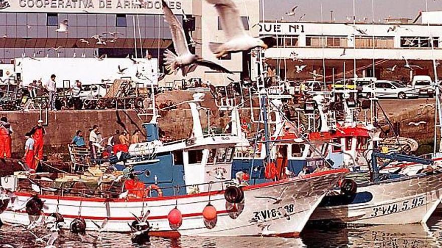 Barcos de pesca en el puerto del Berbés