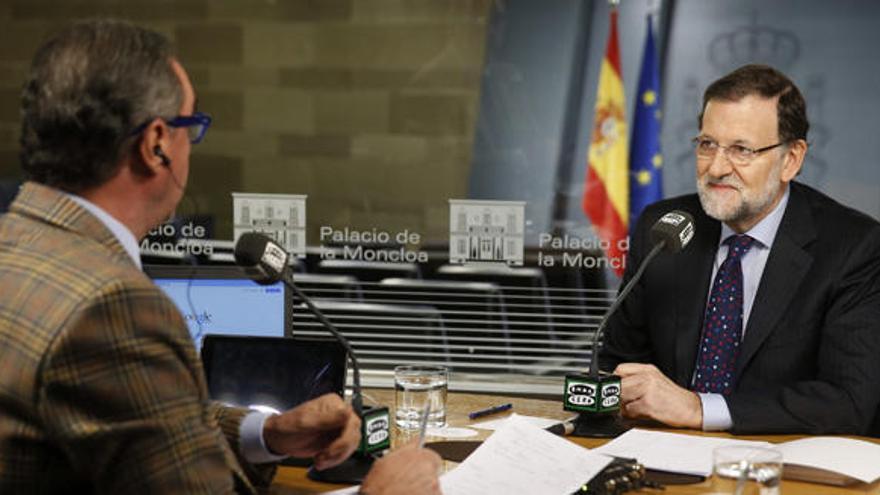 Mariano Rajoy, en un momento de la entrevista ayer en Madrid.