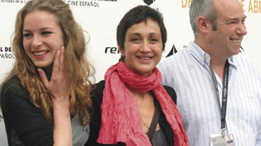 Mercè Llorens, Silvia Munt y Quique Camín en la presentación de la película.