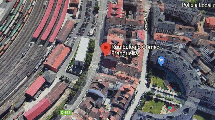 Captura de Google del trazado urbano de la calle Gómez Franqueira en A Ponte. |   // FDV