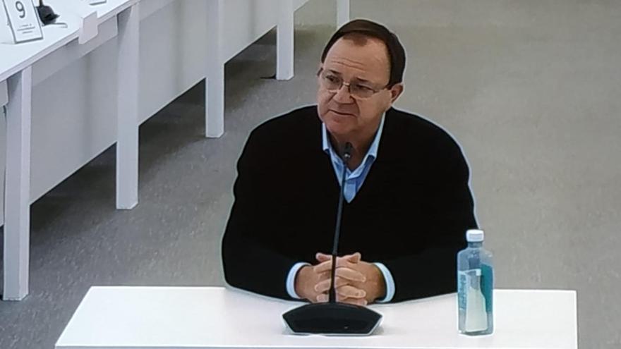Edmundo Parras, en un instante de su declaración en el juicio del Alvia.