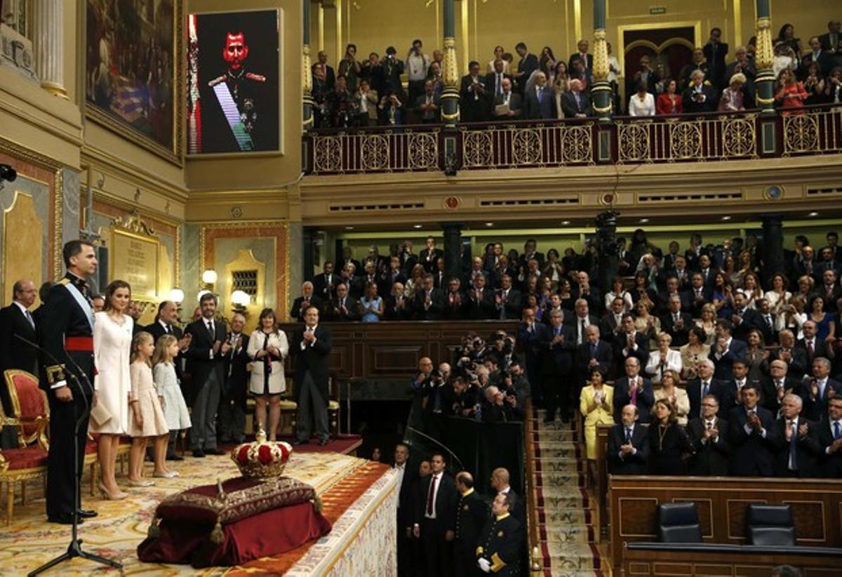 El Congreso de los Diputados abarrotado para recibir la proclamación del rey Felipe VI.