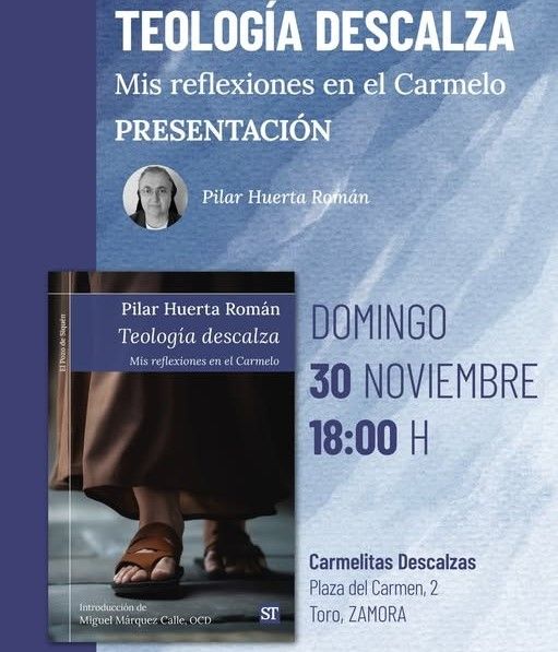 Cartel que anuncia la presentación del libro "Teología descalza. Mis reflexiones en el Carmelo" en Toro.