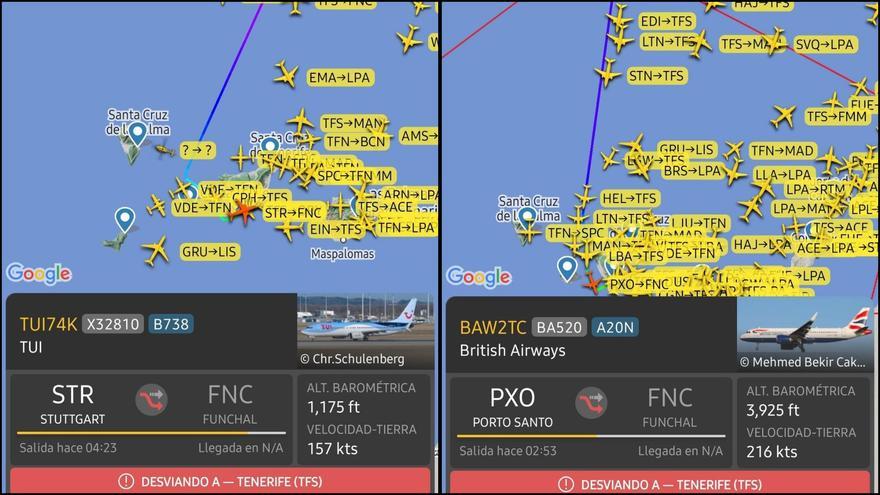 Desvían a Tenerife Sur vuelos con destino a Madeira por mal tiempo